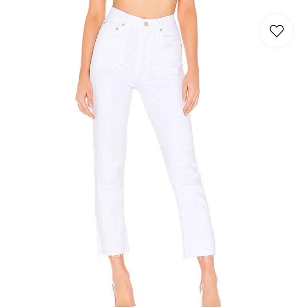 AGOLDE Riley High Rise Straight Crop in Blurred